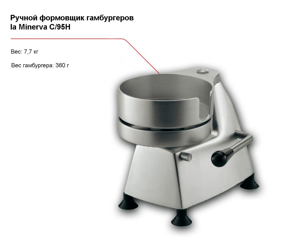Ручной формовщик гамбургеров la Minerva C/95H-1
