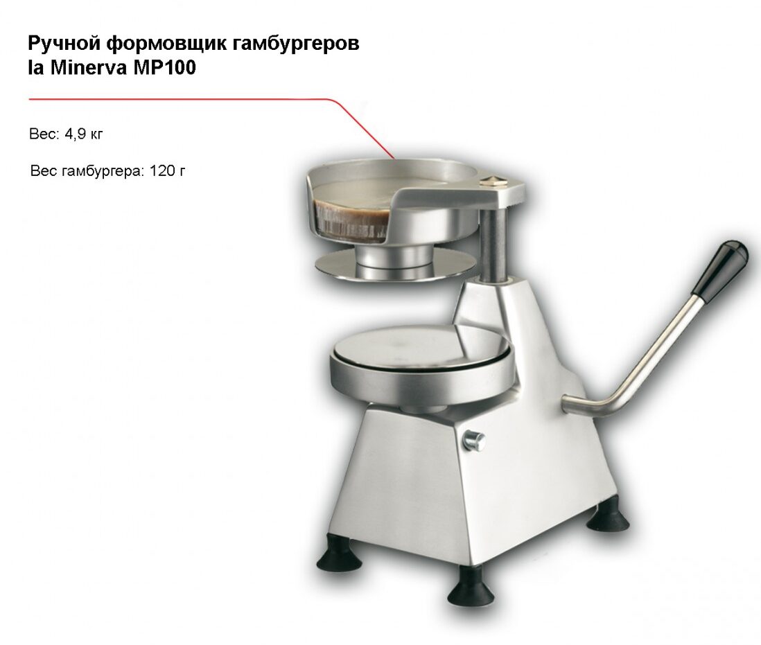 Ручной формовщик гамбургеров la Minerva MP100-1